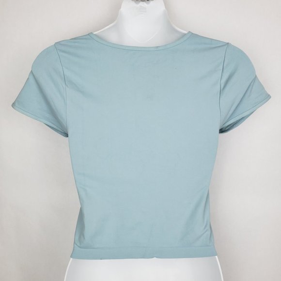 Free People Cap Sleeve Seamless Blue Crop Cami Top - Picture 5 of 7